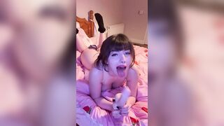 Cutiegothxo Slurping Her Rubber Toy On The Bed OnlyFans