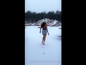 Christina Khalil Nipple Tease Snow Bodysuit Onlyfans Video Leaked