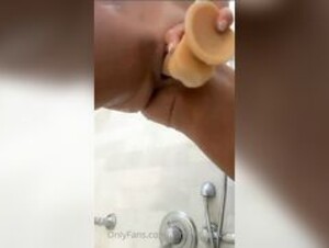 A5hleyk gets wet in shower dildo fun