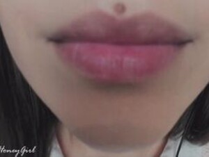 Licking Face and Licking Ear - ASMR HONEYGIRL