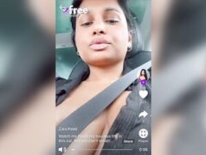 Zara patel / zarakhan / cryptogirly seatbelt on boob