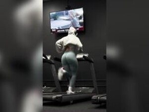Ass walking on treadmill