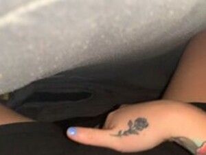 Daisea masturbates through shorts under the blanket