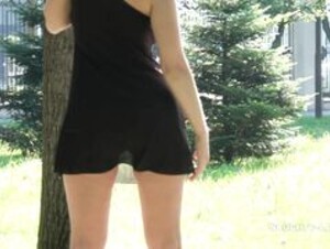 Naughy Lada - black dress flashing