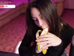 Moona asmr banana sucking