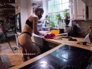 AMWednesday - Making Dinner in Lingerie