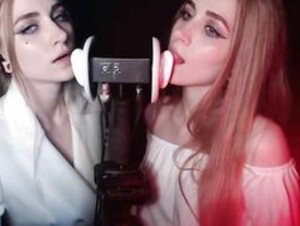 kotya asmr Twins-in-white-EAR-LICKING