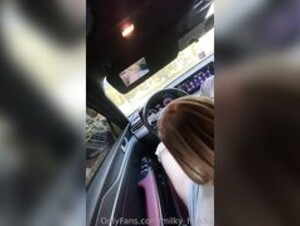 Milky Honey car blowjob