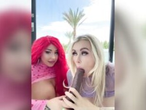 Bishoujomom cowgirl duo dildo bj
