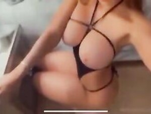 Molly Eskam tongue out waiting for your cum