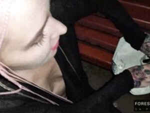 Forest Whore - Night naked walk, licking public toilet and public fetishes