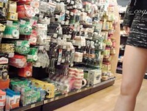 Ava Holyass microskirt no panties at store