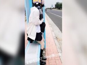 Surprise asian schoolgirl public