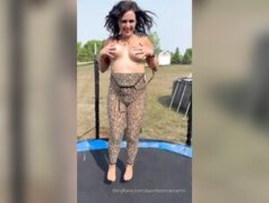 Barefootmamamn Bouncing On Trampoline With Tits Out