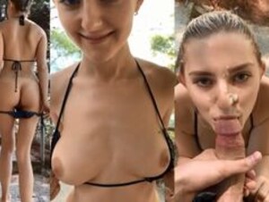 Eva Elfie: 1st BJ & facial public
