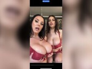 Angela White and Alexa Pearl touch Boobs