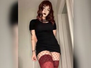 Sweet Anita Sexy Red Goth Tease Pics Slideshow