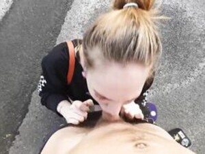 Carly Rae Summers Quick Outdoor POV Blowjob