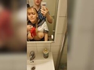 amadani schoolgirl gets creampied in bathroom