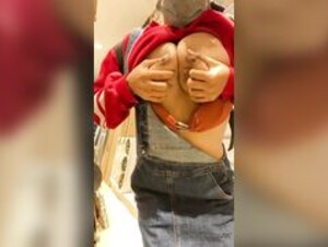 Indonesian Exhibitionist in Food Delivery Store