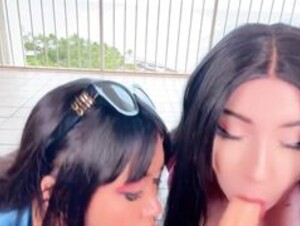 BishoujoMom & Mishamai - Double Dildo G/G Blowjob