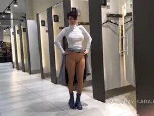 NaughtyLada - Shopping Wearing Seamless Tights