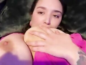 gelluh sucking her own tits