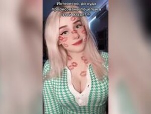 Blonde girl with a big tits