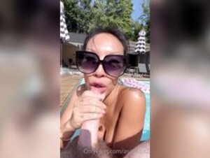 Asa Akira (3) Poolside Blowjob