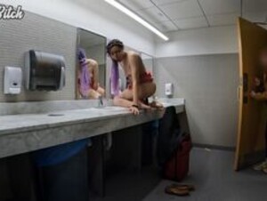 Boba_Bitch - Caught Masturbating in Airport Bathroom