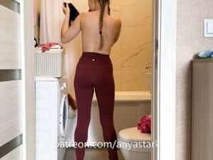 Anya Stark - Changing in bathroom (tit flash at 3min and 7min26)