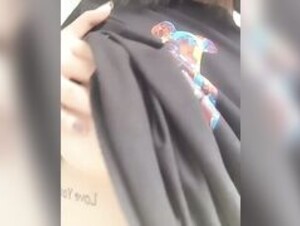 Hot babe massage her tits