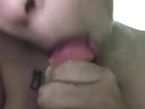 Latina sucking dildo
