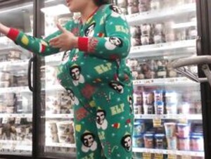 Macromastia Woman in the Super Market