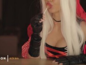 ASMR Lexi kin sucks lollypop