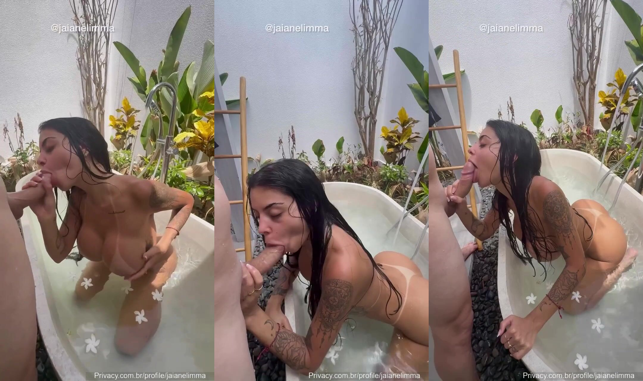 Jaiane Limma Sucking In The Bathtub