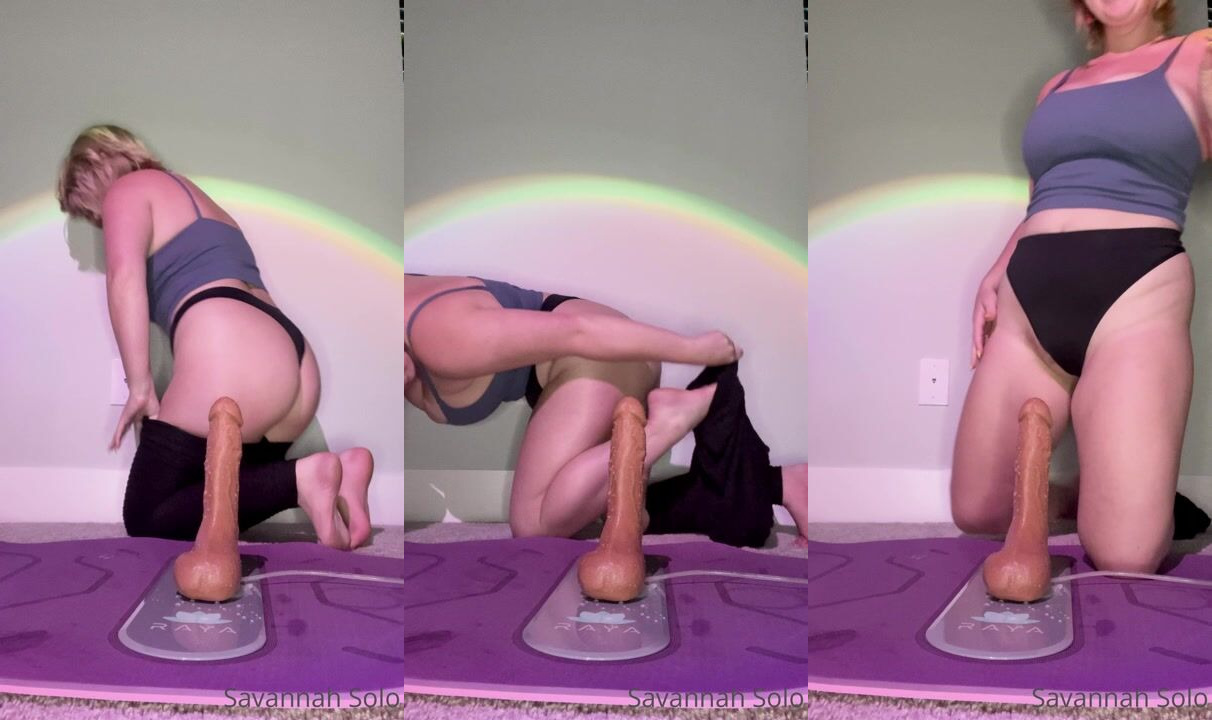 Savannah Solo Sitting On A Plastic Cock