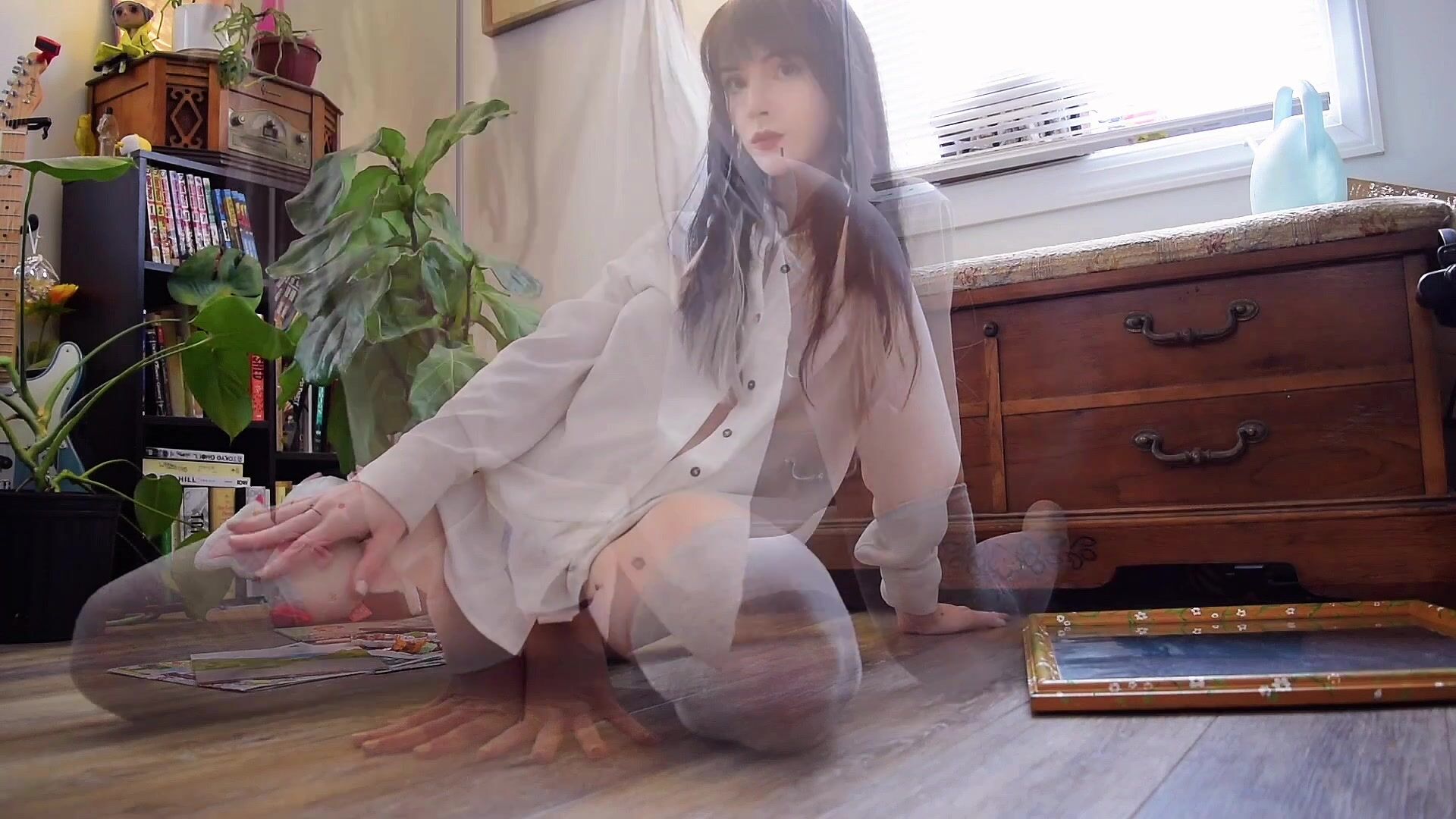 Frankie Roselli Sitting On Her Favorite Dildo