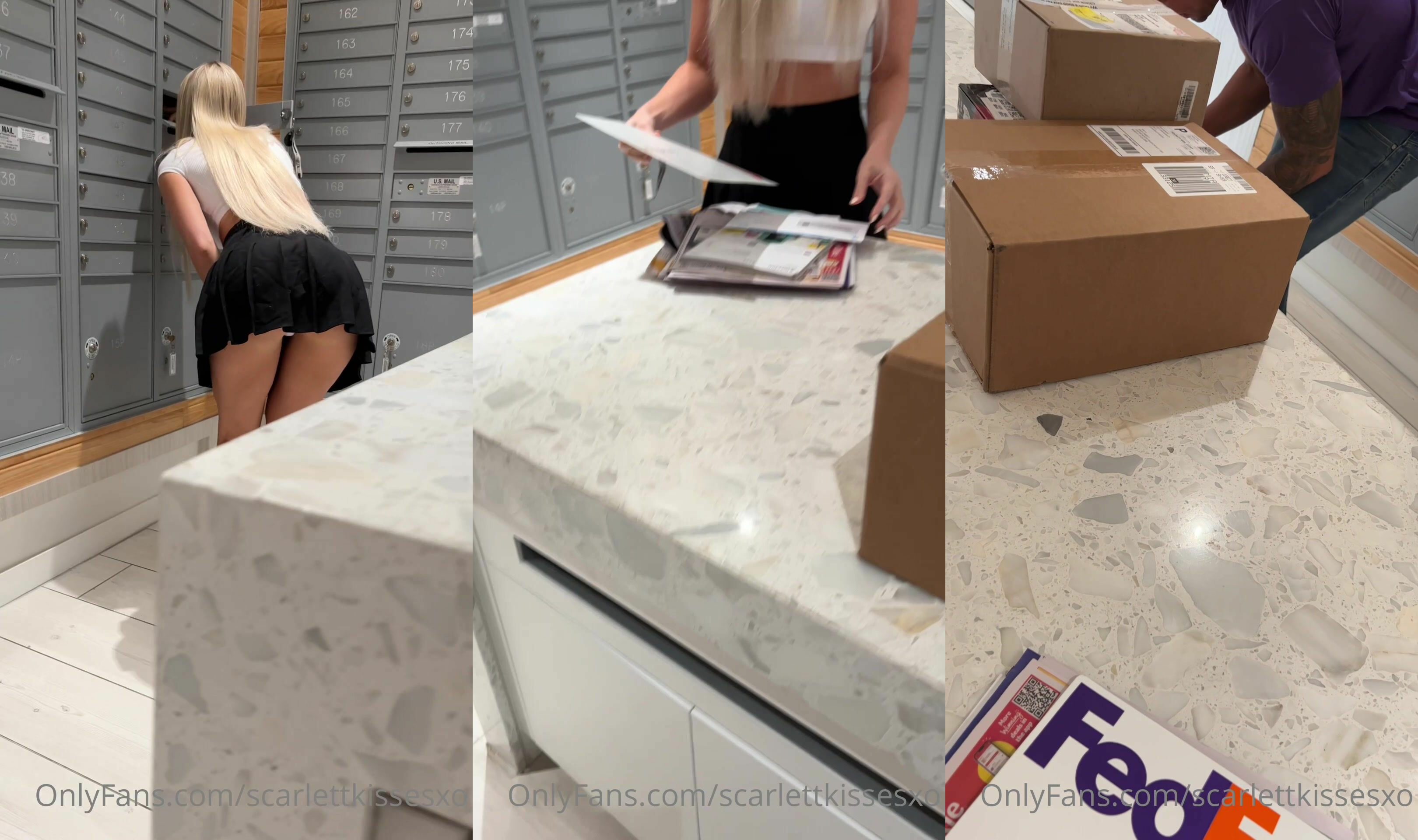 ScarlettKissesXO Receives The Delivery Man's Cock