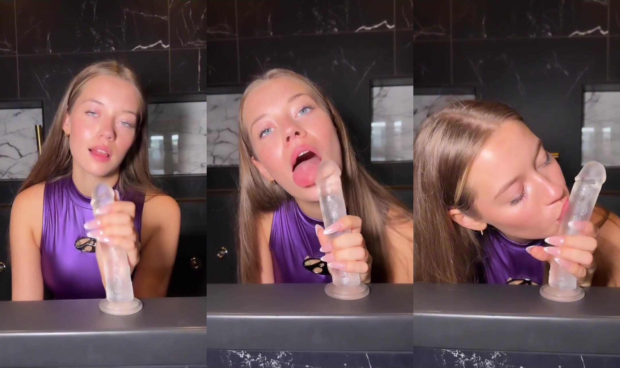 Viktoriakpa Practices Blowjob With A Dildo