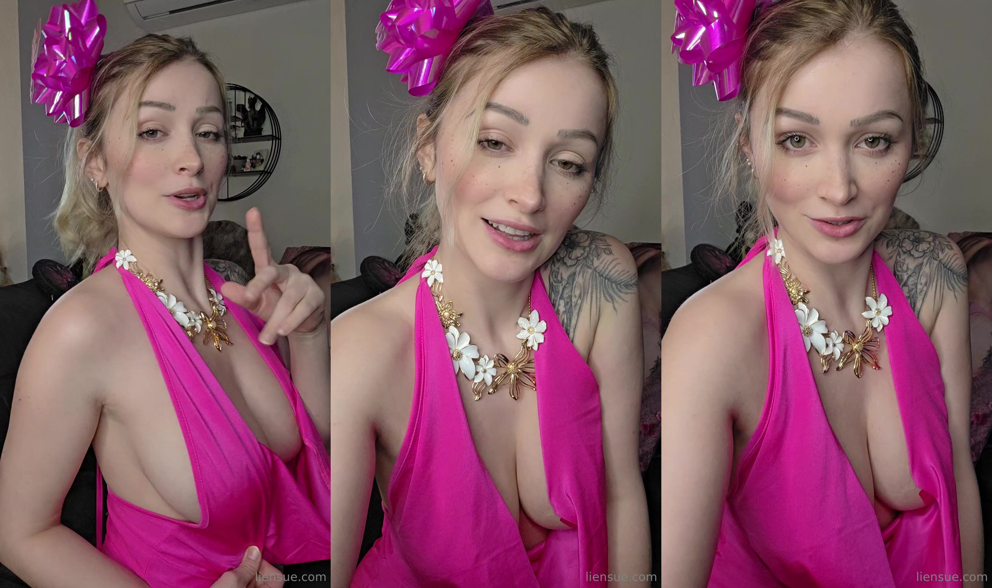 Liensue Seduces You With ASMR In Pink Dress