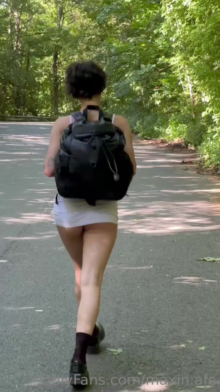 Maxin.afc Flashes Her Shaved Cunt On The Forest Path