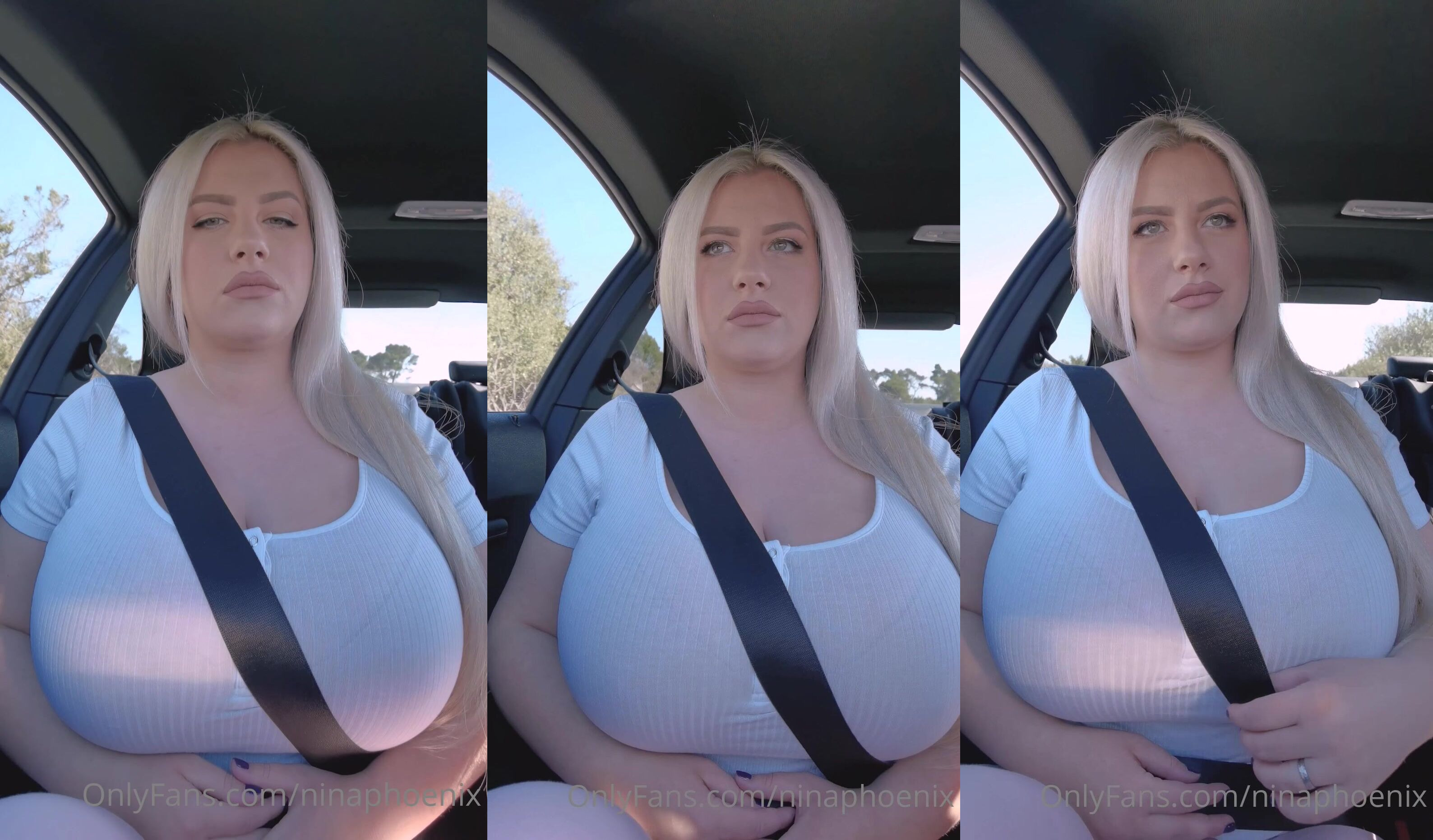 Ninaphoenix Shows Off Her Huge Tits In The Car