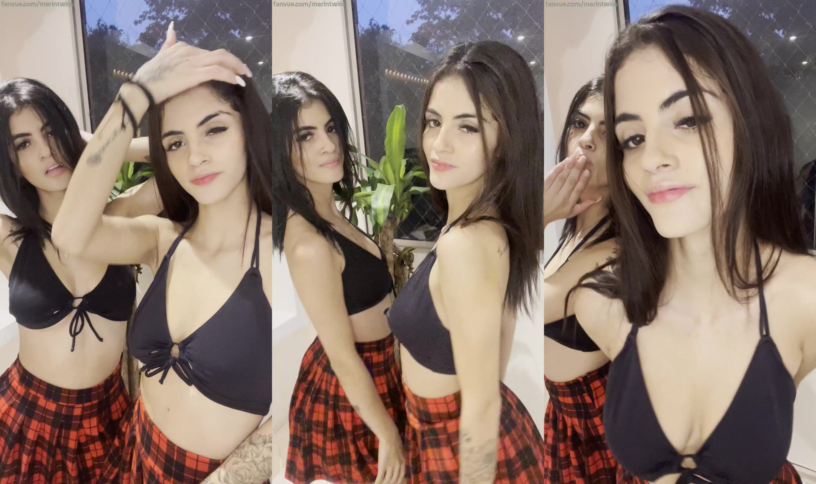MarinTwins Bouncy Tits Striptease