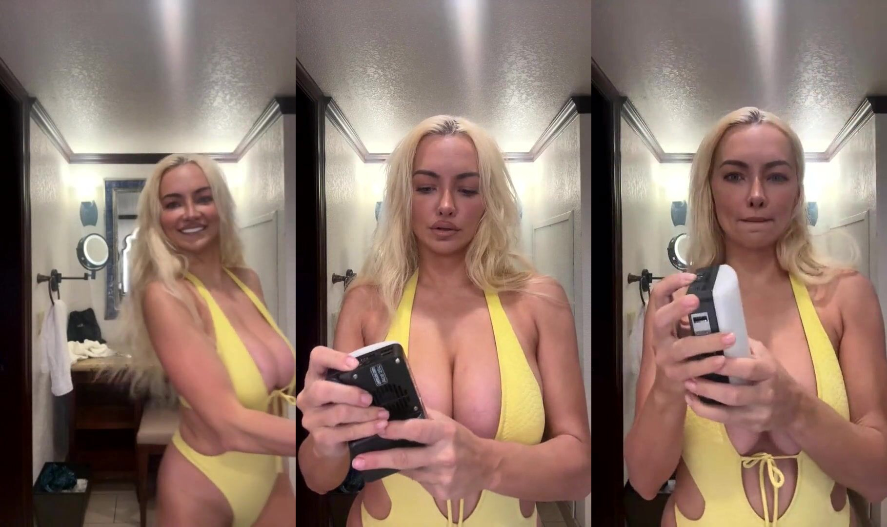 Lindsey Pelas Exposes Huge Tits In Livestream