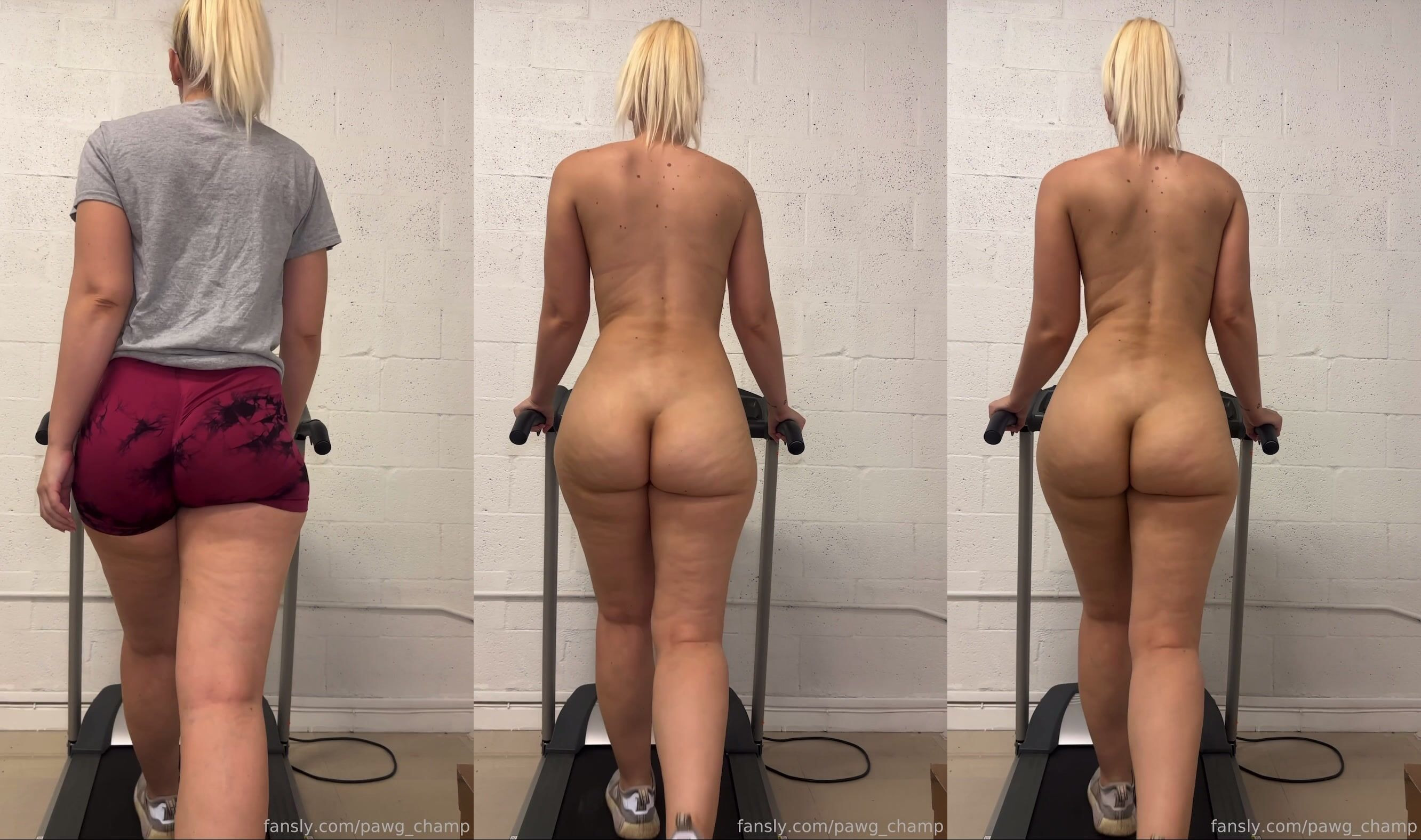 Pawg Champ Naked Treadmill Session