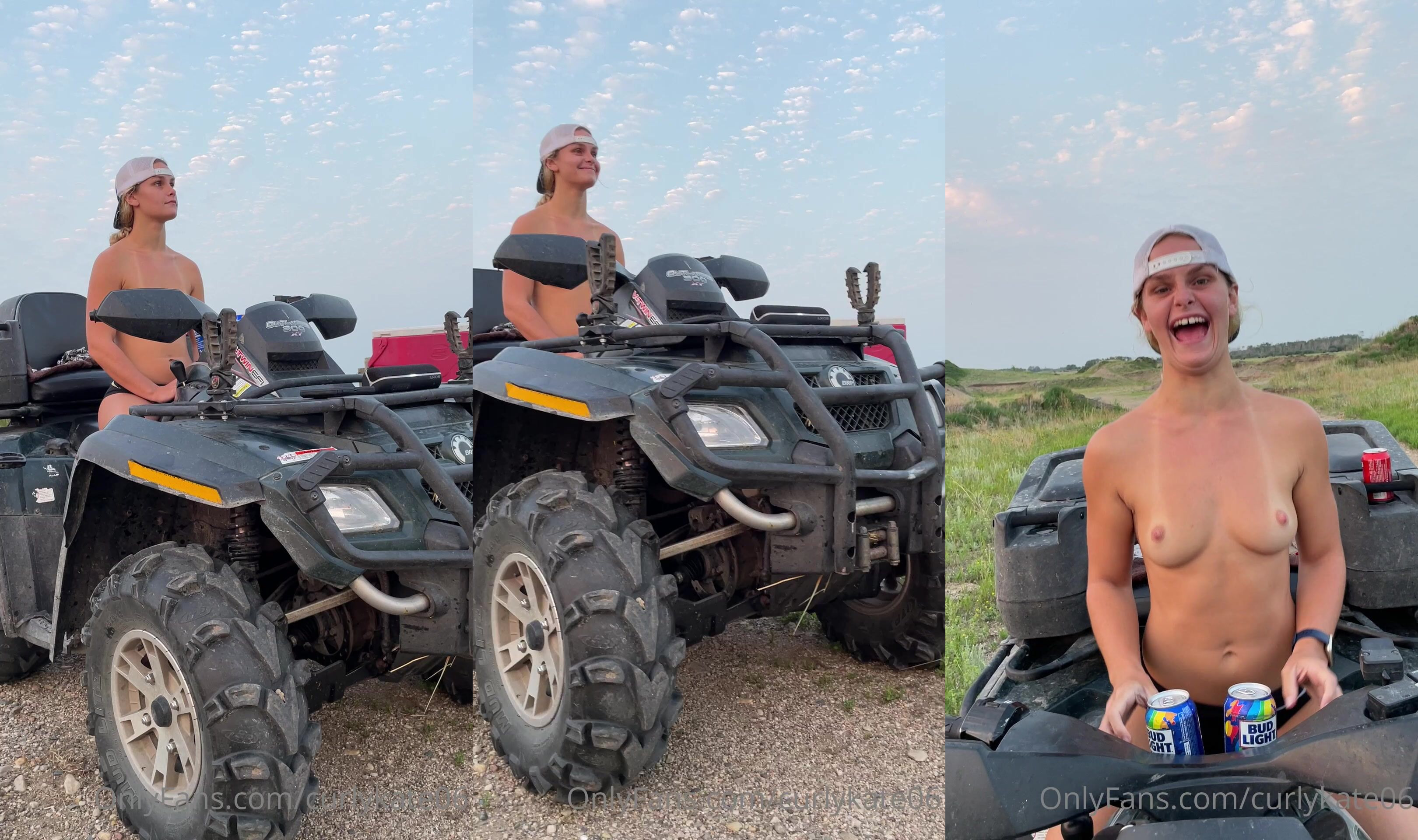 Bare Chest Curlykate06 Rides ATV