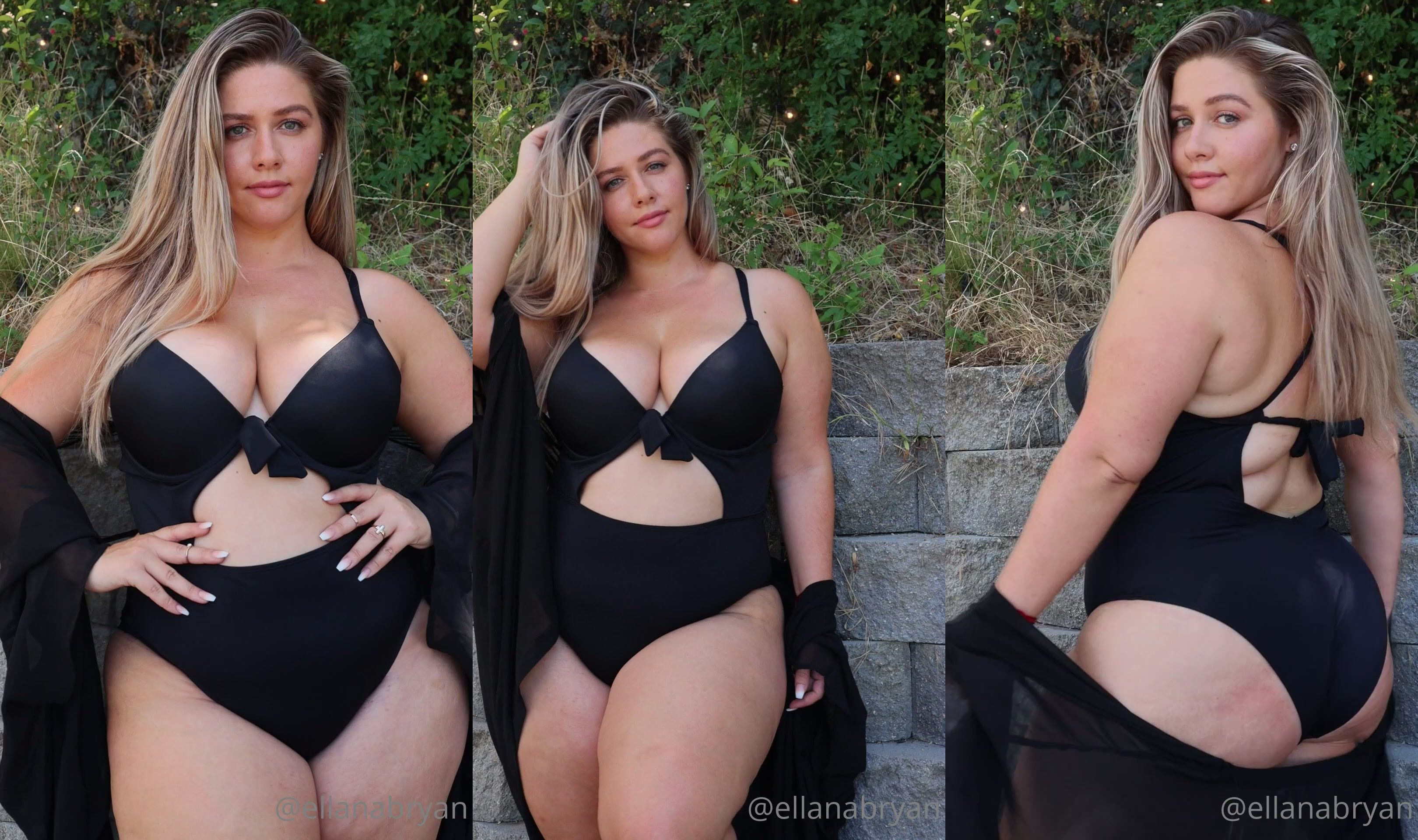 Ellanabryan Looks Sexy In Black Swimsuit