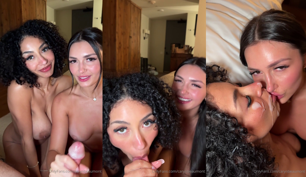 Caryn Beaumont & Mia Sorety Suck A Cock