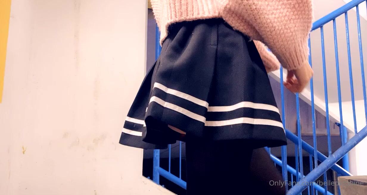 Belle Delphine Shows Off Red Panties In Public